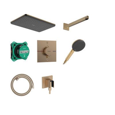 Hansgrohe Raindance Alive Q douche de tête - 34x21cm - encastré - brushed bronze