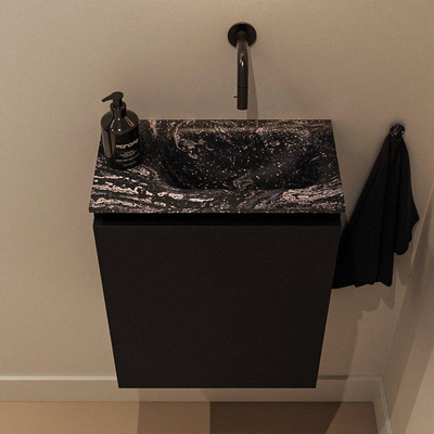 MONDIAZ TURE-DLUX 40cm toiletmeubel Urban. EDEN wastafel Lava positie rechts. Zonder kraangat.
