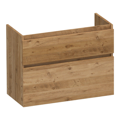 BRAUER Delight wastafelonderkast ondiep - 80x39x60cm - 2 softclose lades - greeploos - 1 sifon uitsparing - Chateau