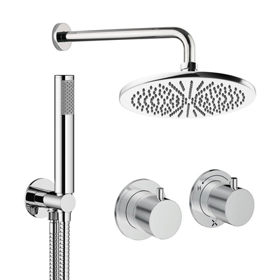 Crosswater MPRO Module inbouw regendoucheset – Ø30 cm hoofddouche – 2 hendels – vaste douchehouder – chroom