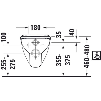 Duravit D-code - D-Code - Vital - hangtoilet - verlengd - 360 x 700 mm - diepspoel - wit - geschikt - voor ba - wit