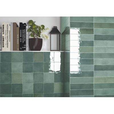 ÉCHANTILLON Terravito Quivaro carreau mural - 6.5x26cm - Jade brillant (vert)