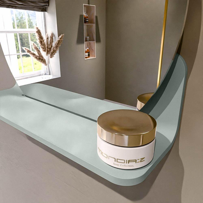 Mondiaz SPOT Miroir de salle de bains - rond 40cm - tablette miroir - couleur Greey