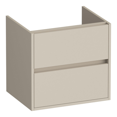 BRAUER Adore wastafelonderkast - 60x46x55cm - 2 softclose lades - greeploos - 1 sifon uitsparing - mat beige