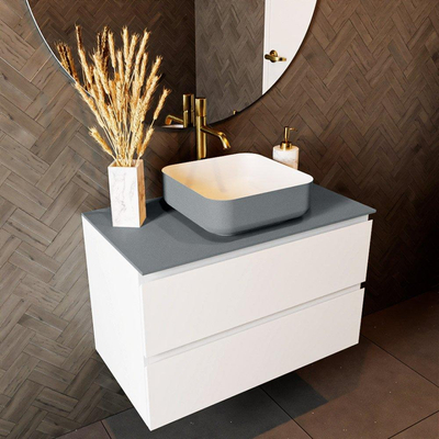 Mondiaz TOP 46 Topblad - 80x46x0.9cm - geschikt voor afdekplaat - Solid surface - Plata
