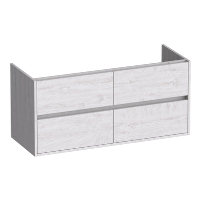 BRAUER Adore meuble sous-lavabo - 120x46x55cm - 4 tiroirs à fermeture douce - sans poignées - 2 découpes pour siphon - Forest Seashell