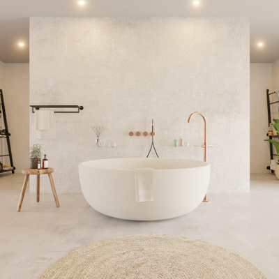 Ideavit Solidround Baignoire îlot 135x135cm ronde Solid Surface blanche