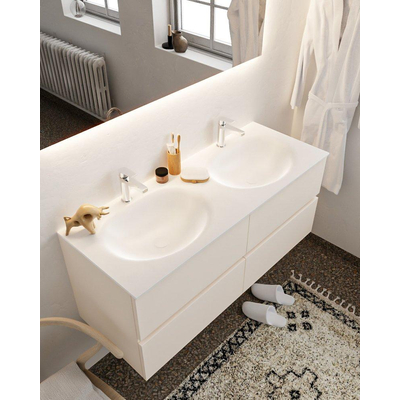 Mondiaz VICA Meuble Linen avec 4 tiroirs 120x50x45cm vasque lavabo Moon double 2 trous de robinet