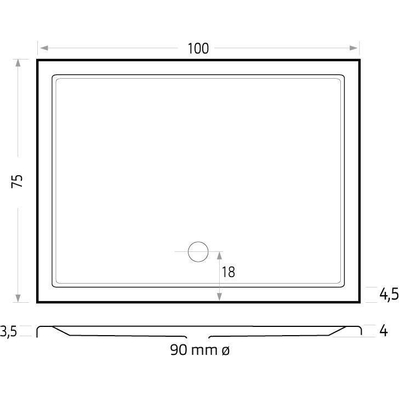 Xenz Mariana douchebak - 100x75x7 - Acryl - wit