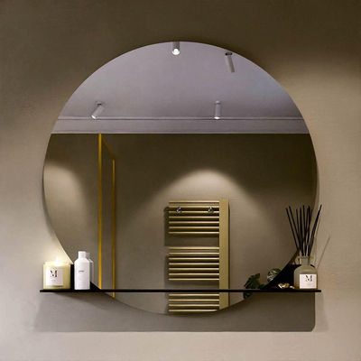 Mondiaz SPOT miroir – Ø 120 cm – avec tablette – Urban (noir)