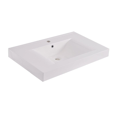 Xellanz Tigris lavabo - 80x46x8cm - 1 trou de robinet - polybéton - blanc brillant