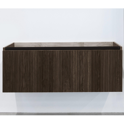 Saniclass Holz Base Badkameronderkast - 120cm - 1 lade - greeploos - donker eiken