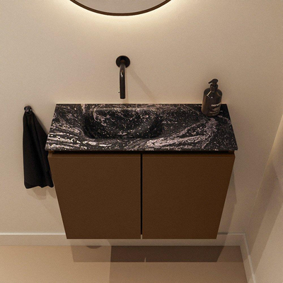 MONDIAZ TURE-DLUX 60cm toiletmeubel Rust. EDEN wastafel Lava positie links. Zonder kraangat.