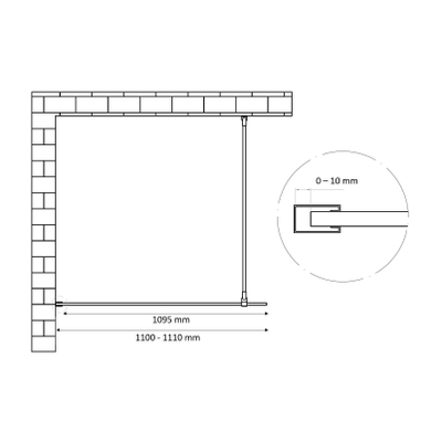 Best Design Dalis-1100 Douche à l'italienne 110x200cm avec verre de sécurité 8mm Nano Inox