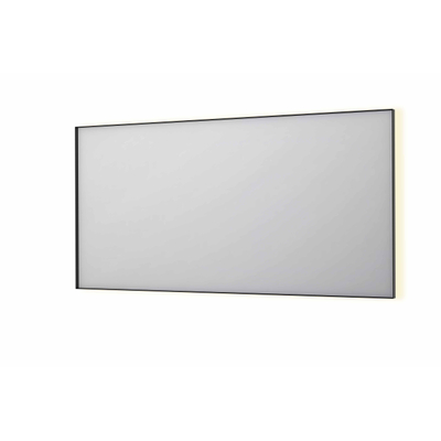 INK SP32 spiegel - 160x4x80cm rechthoek in stalen kader incl indir LED - verwarming - color changing - dimbaar en schakelaar - geborsteld metal black