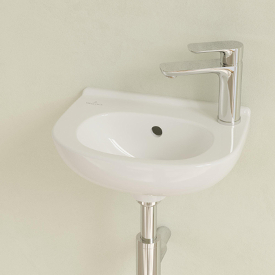 Villeroy & Boch O.novo Compact fontein met overloop met 1 kraangat rechts 36x27.5cm ceramic+ wit