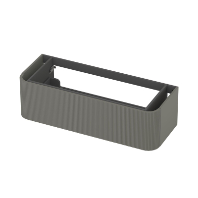INK Concept R Wastafelonderkast - 120x45x35cm - 1 lade - opliggende grepen - gefreesd - afgeronde hoeken - MDF lak - mat beton groen