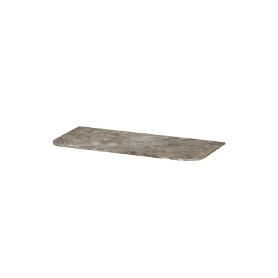 INK Concept R Plan vasque - 100x45x1.2cm - pour meuble bas arrondi - Céramique - Earth glossy