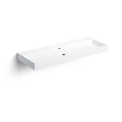 Clou Wash Me lavabo 110x42cm 7 trous de robinet prédécoupés aluite Blanc mat