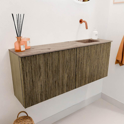 Mondiaz JOYA-DLUX 100cm meuble de toilette - couleur Dusk - Vasque FAYE position Droite Sans trou de robinet couleur Arena.