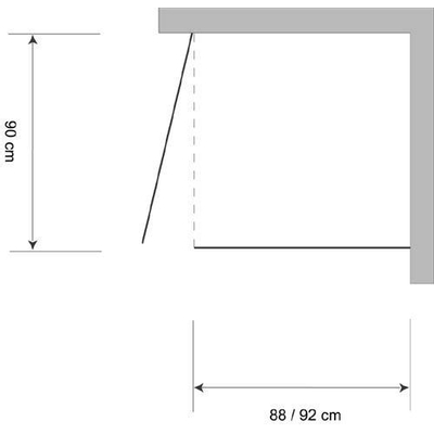 Plieger Royal draaideur 6mm glas 90x185cm chroom