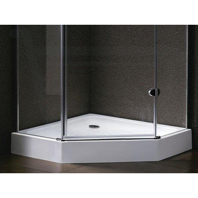 Marenza Diamond Bac à douche - 90x90x16cm - pentagone - évacuation pieds - blanc