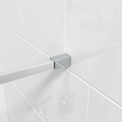 Van Marcke Douche à l'italienne 90x200cm verre de sécurité bande satinée anti-calcaire chrome