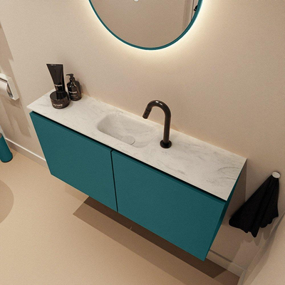MONDIAZ TURE-DLUX 100cm toiletmeubel Smag. EDEN wastafel Opalo positie midden. Met 1 kraangat.