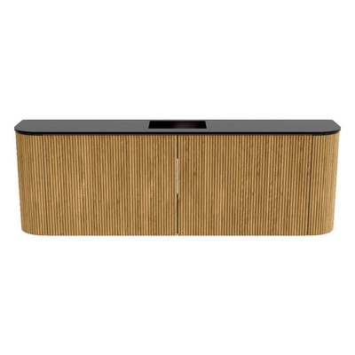 Mondiaz JOYA 123,2cm meuble de salle de bains sous lavabo - arrondis gauche et droite couleur Chêne - Vasque FAYE position Milieu 1 trou de robinet couleur Urban