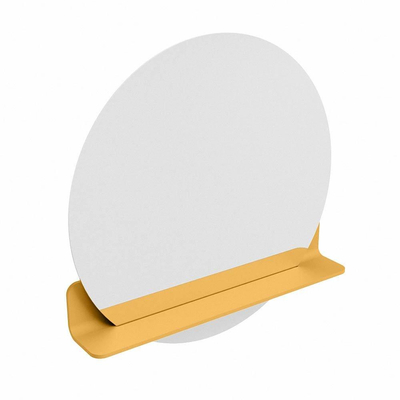 Mondiaz SPOT miroir – Ø 70 cm – avec tablette – Ocher (jaune)