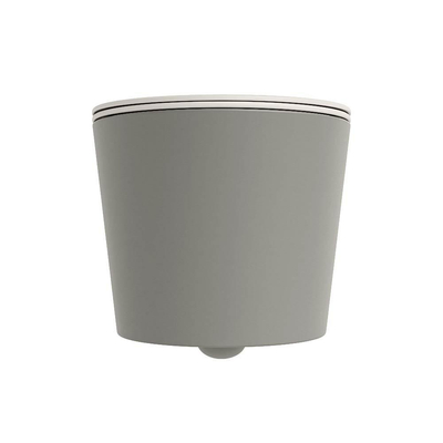 Mondiaz LAVIE WC suspendu – sans bride – 36 x 53 cm – avec abattant softclose – Smoke (brun clair), abattant Linen (blanc cassé)