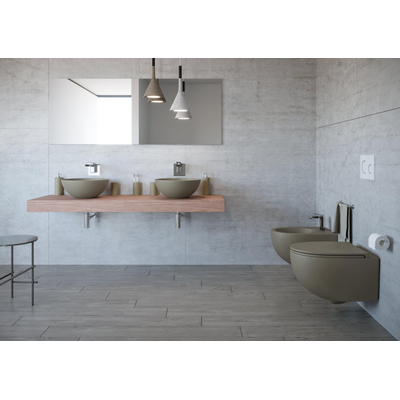 FugaFlow Eccelente Pietra Bidet - 53x36cm - café mat (brun)