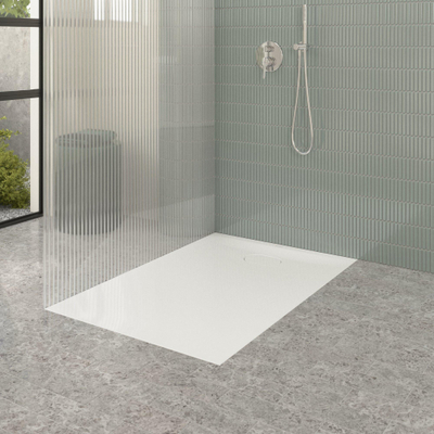 Villeroy & Boch Ecora douchebak - 120x80x3.5cm - afvoer korte zijde - white alpine (wit)