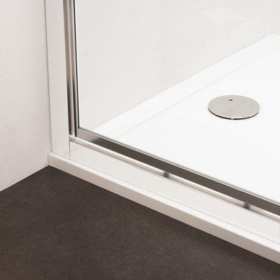 Crosswater Clear 6 porte de douche - pivotante en profil - 90x195cm - avec verre de sécurité 6mm - clair - noir mat