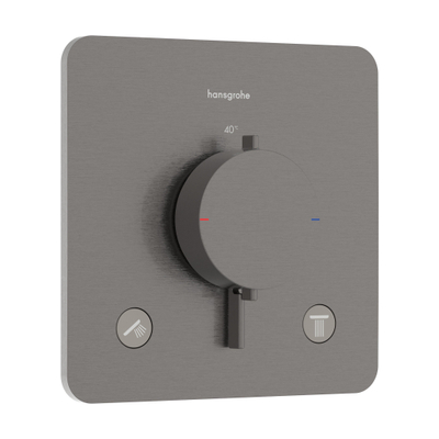 Hansgrohe Ecostat Comfort Q - inbouwthermostaat - 2 functies - brushed black chrome (antraciet)