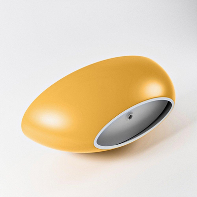 BAIGNOIRE MONDIAZ FLOAT îlot 170x80cm couleur Ocre baignoire intérieure talc