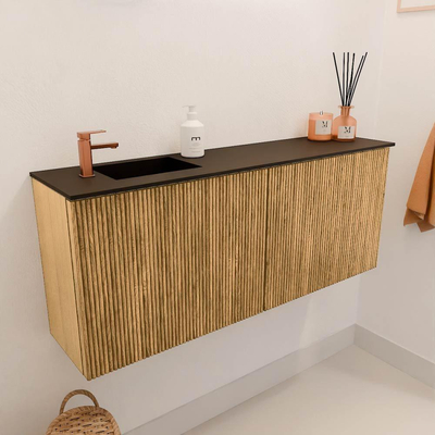 Mondiaz JOYA 100cm toiletmeubel - kleur Oak - Wastafel FAYE positie Links 1 kraangat kleur Urban.