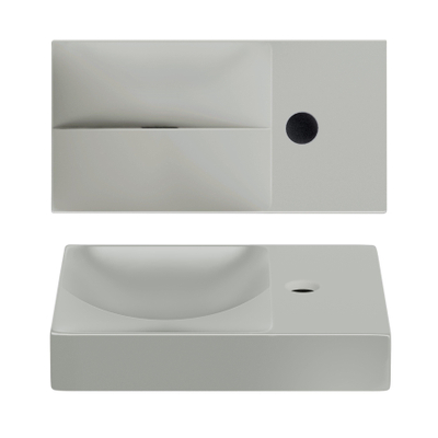 Clou Vale lave-mains 38 cm avec trou de robinet à droite gris mat céramique