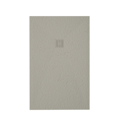 ZEZA Grade Receveur de douche- 100x140cm - antidérapant - antibactérien - en marbre minéral - rectangulaire - finition mate perle (beige).