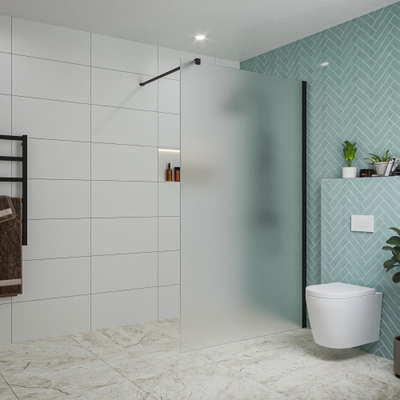 FugaFlow Eccelente Vetro Douche à l'italienne - 120x200cm - verre satiné - Noir mat