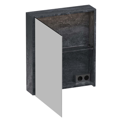 BRAUER Impress Deluxe armoire de toilette - 60x70x15cm - éclairage interne et externe - 1 porte miroir double face à ouverture à gauche Damascus
