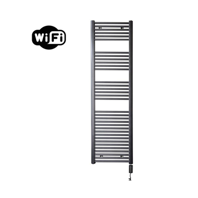 Sanicare HVW Elektrische Radiator - 172x45cm - 920W - wifi - thermostaat - zwart - rechtsonder - gunmetal (antraciet)