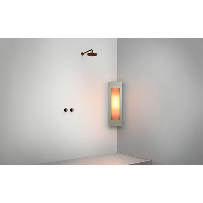 Sunshower Round Small Plus infrarouge et lumière UV en applique incl. kit d'installation angle 95x33x25cm Sand White