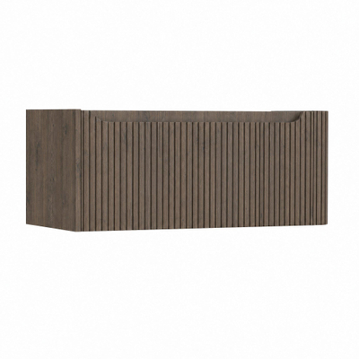 H&R Badmeubelen Juice Wastafelonderkast - 100x45x40cm - rechterhoek afgerond - 3D-front - 1 lade - geïntegreerde greep - tucson oak