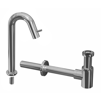 INK 5b kit robinet lave-main high curved design siphon chrome