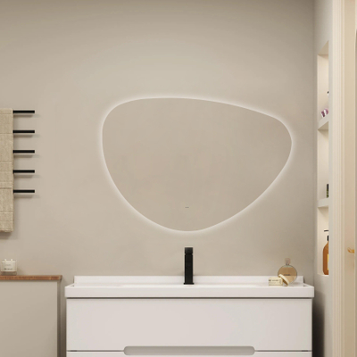 Saniclass Organic Sim miroir – forme organique – 120 x 80 cm – LED indirecte tout autour – chauffage de miroir
