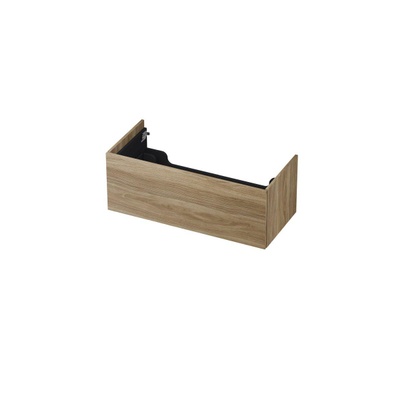 INK Wastafelonderkast - 100x45x37.6cm - 1 lade - push to open - met recht opdekfront - MFC - Zuiver eiken
