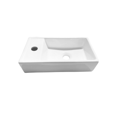 Adema Fuente fonteinset – 41x22x10 cm – keramiek wit glans – kraangat links – mat zwarte kraan