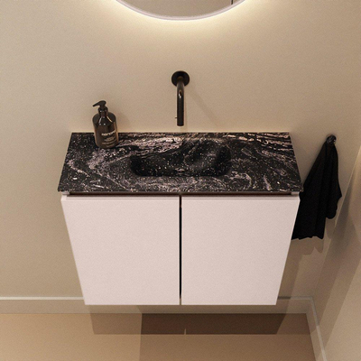 MONDIAZ TURE-DLUX Meuble toilette - 60cm - Rosee - EDEN - vasque Lava - position centrale - sans trou de robinet