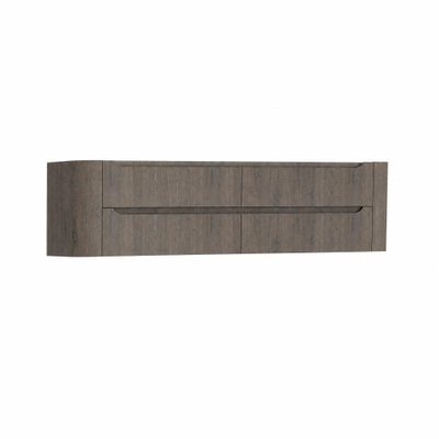 H&R Badmeubelen Juice Wastafelonderkast - 160x45x50cm - afgeronde hoeken - 4 lades - geïntegreerde greep - Tucson oak
